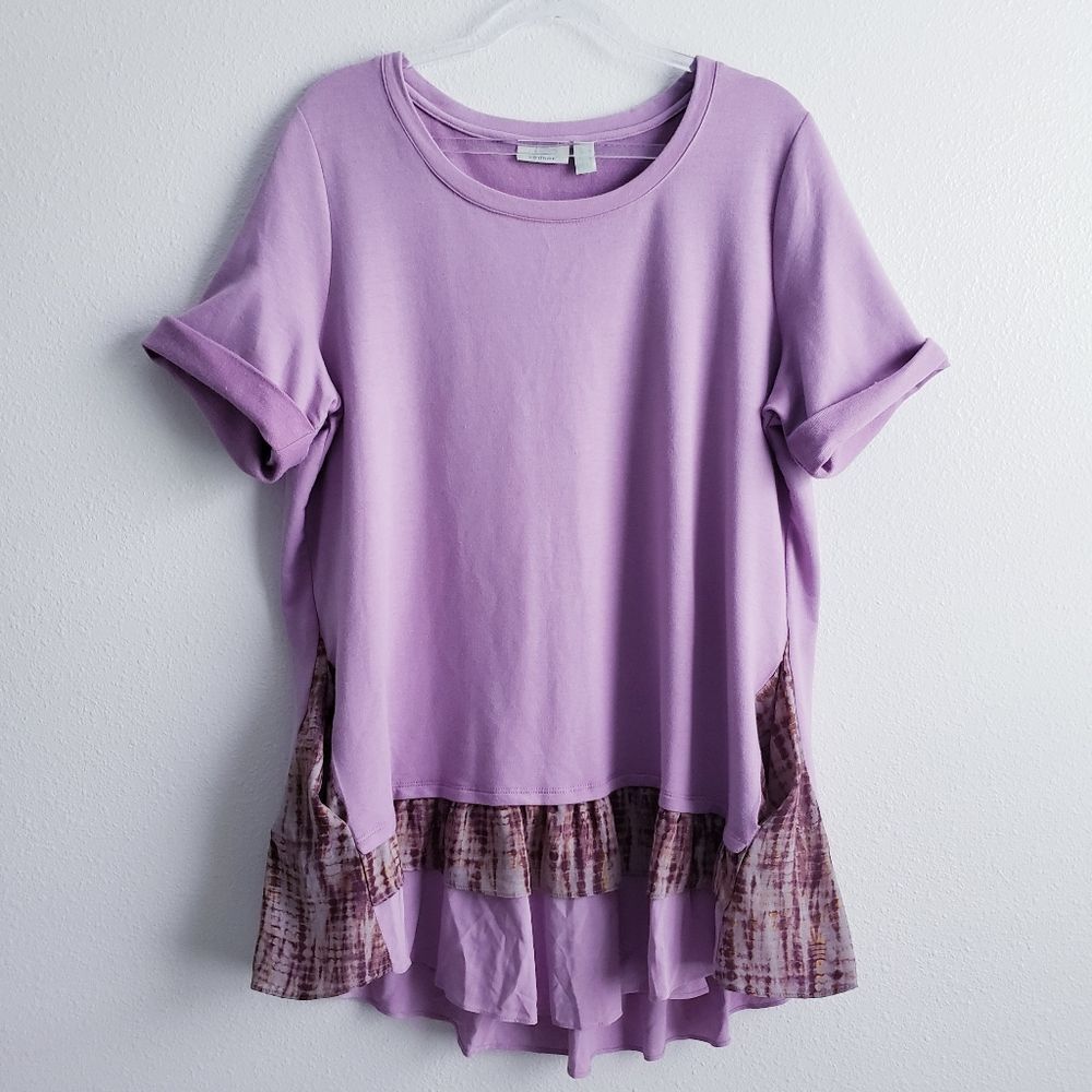 Logo Lounge Ruffle Short Sleeve Top